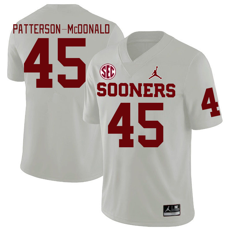 #45 Mykel Patterson-McDonald Oklahoma Sooners 2024 SEC Conference College Football Jerseys-White